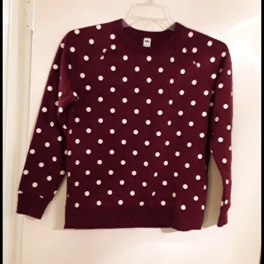 Young child burgundy sweater